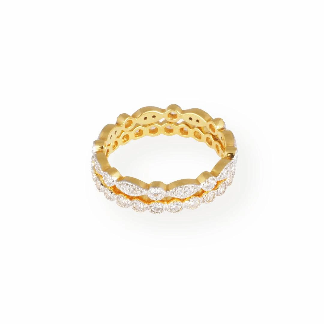 22ct Gold Set Of 2 Stacking Eternity Rings With Swarovski Zirconia Stones LR-7101 2 22ct Gold Set Of 2 Stacking Eternity Rings With Swarovski Zirconia Stones LR-7101 - Image 2