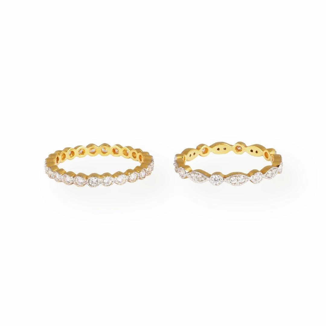 22ct Gold Set Of 2 Stacking Eternity Rings With Swarovski Zirconia Stones LR-7101 3 22ct Gold Set Of 2 Stacking Eternity Rings With Swarovski Zirconia Stones LR-7101 - Image 3