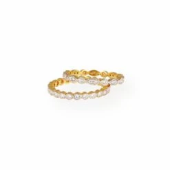 22ct Gold Set Of 2 Stacking Eternity Rings With Swarovski Zirconia Stones LR-7101 7 22ct Gold Set Of 2 Stacking Eternity Rings With Swarovski Zirconia Stones LR-7101 -Shiny Jewelry Hub PB020035