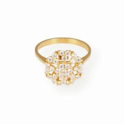 22ct Gold Ring With Cubic Zirconia | Size M 1/2 -Shiny Jewelry Hub PB020049