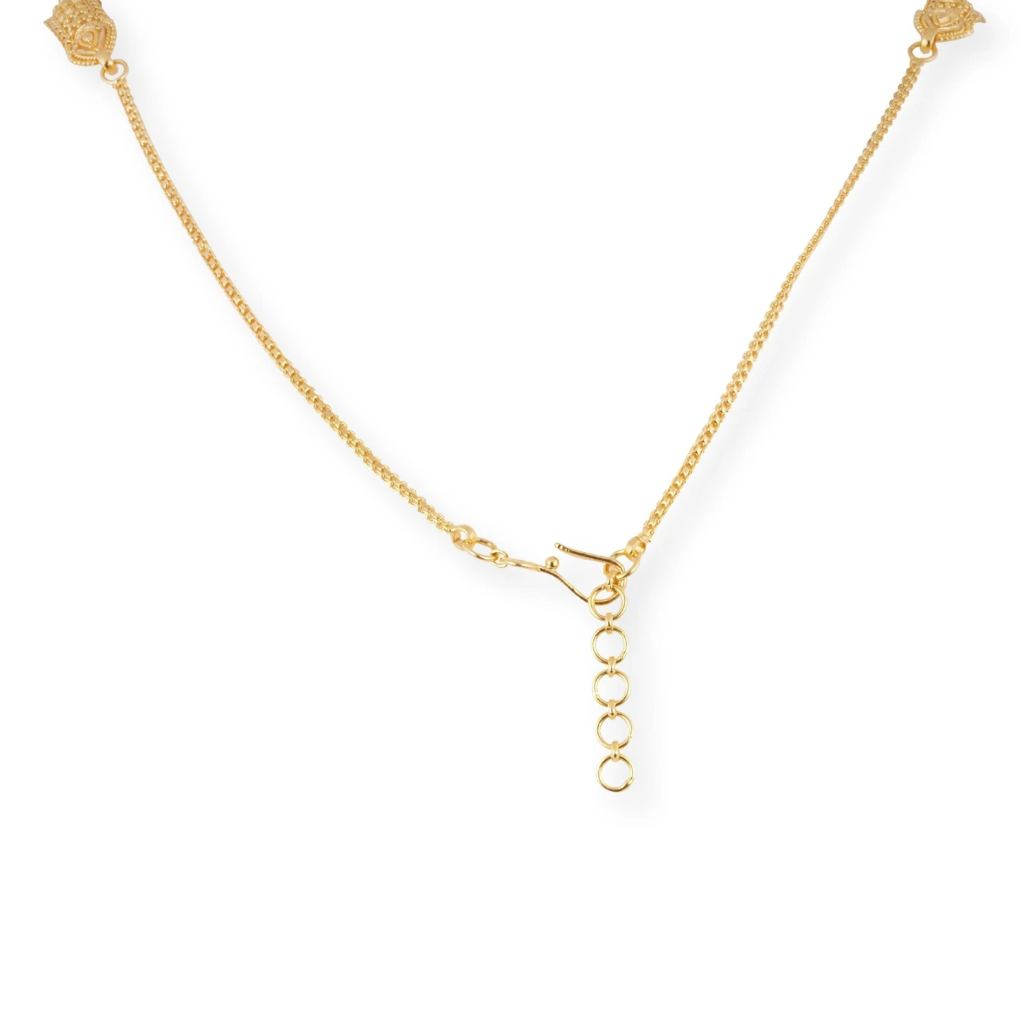 22ct Gold Long Haram Necklace & Earrings Set – Triple Layer Filigree Design 3 22ct Gold Long Haram Necklace & Earrings Set – Triple Layer Filigree Design - Image 3