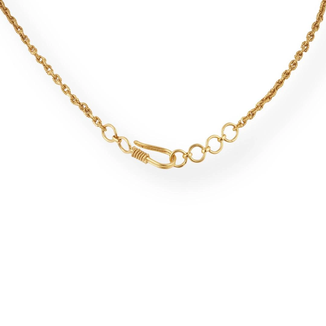 22ct Gold Antique-Style Necklace & Earrings Set With Floral Circular Pendant Design 6 22ct Gold Antique-Style Necklace & Earrings Set With Floral Circular Pendant Design - Image 6