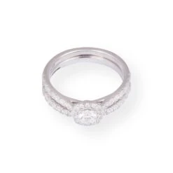 18ct White Gold Diamond Engagement Ring And Wedding Band Set -5812 7 18ct White Gold Diamond Engagement Ring And Wedding Band Set -5812 -Shiny Jewelry Hub PC190113