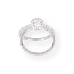 18ct White Gold Diamond Engagement Ring And Wedding Band Set -5812 6 18ct White Gold Diamond Engagement Ring And Wedding Band Set -5812 -Shiny Jewelry Hub PC190115