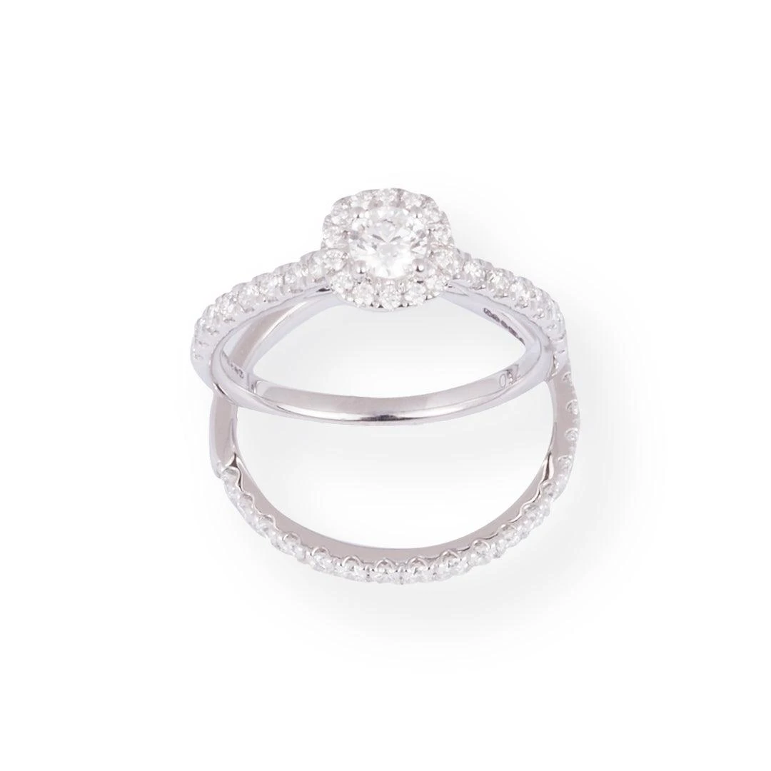 18ct White Gold Diamond Engagement Ring And Wedding Band Set -5812 2 18ct White Gold Diamond Engagement Ring And Wedding Band Set -5812 - Image 2