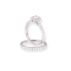 18ct White Gold Diamond Engagement Ring And Wedding Band Set -5812 9 18ct White Gold Diamond Engagement Ring And Wedding Band Set -5812 -Shiny Jewelry Hub PC190116