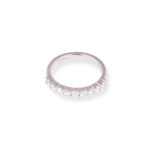 Platinum Diamond Half-Eternity Band LR-5814 -Shiny Jewelry Hub PC190119