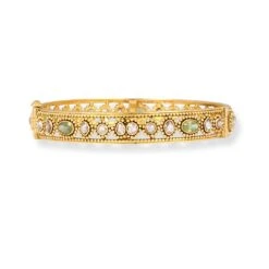 22ct Gold Openable Champagne Diamonds & Colour Stones Set Bangle - Timeless Gold And Diamond Bangle