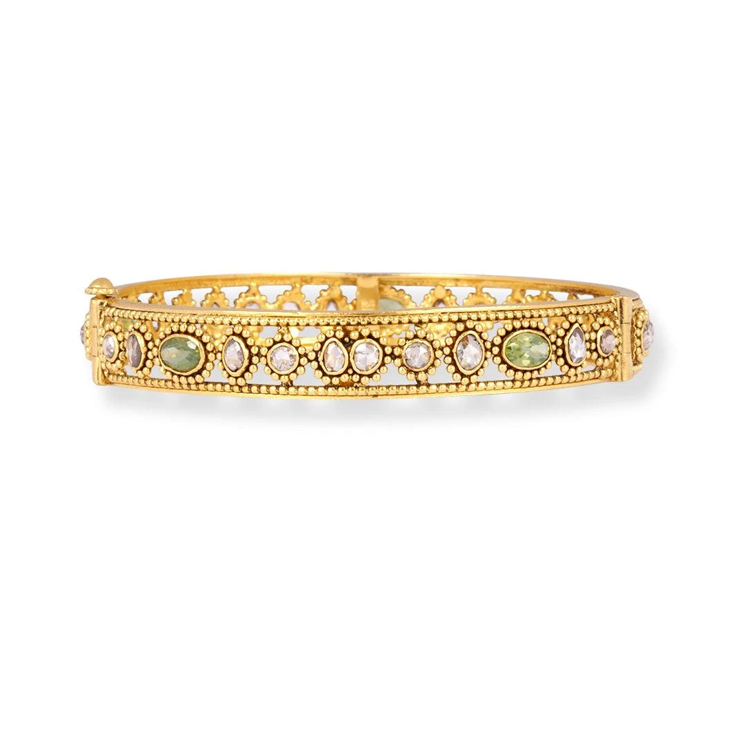 22ct Gold Openable Champagne Diamonds & Colour Stones Set Bangle - Timeless Gold And Diamond Bangle 1 22ct Gold Openable Champagne Diamonds & Colour Stones Set Bangle - Timeless Gold And Diamond Bangle