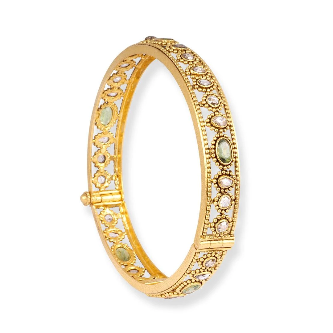 22ct Gold Openable Champagne Diamonds & Colour Stones Set Bangle - Timeless Gold And Diamond Bangle 2 22ct Gold Openable Champagne Diamonds & Colour Stones Set Bangle - Timeless Gold And Diamond Bangle - Image 2