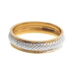 22ct Gold Wedding Band With Rhodium Design PLR15052