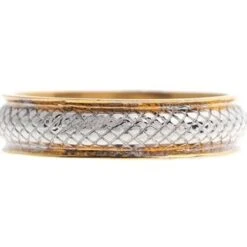 22ct Gold Wedding Band With Rhodium Design PLR15052 -Shiny Jewelry Hub PLR15052 B