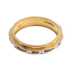 22ct Gold Wedding Band With Rhodium Design PLR15056 -Shiny Jewelry Hub PLR15056 C