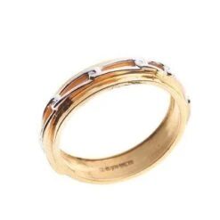 22ct Gold Wedding Band With Rhodium Design PLR15056