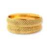 Pair Of 22ct Gold Wide Filigree Design Bangles