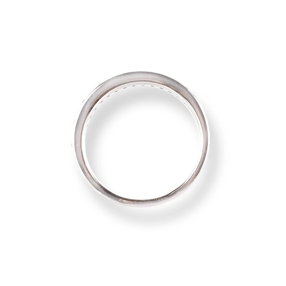 Platinum Diamond & Emerald Half-Eternity Band LR-6668 4 Platinum Diamond & Emerald Half-Eternity Band LR-6668 - Image 4