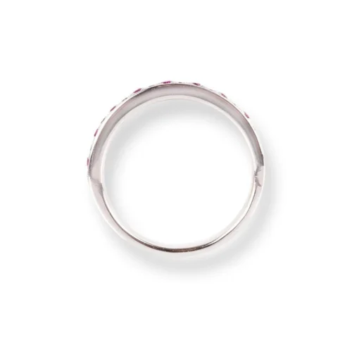 Platinum Diamond & Ruby Half-Eternity Band LR-6669 -Shiny Jewelry Hub PlatinumDiamond RubyHalf EternityBandLR 6669 4