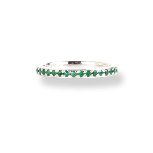 Platinum Emerald Half-Eternity Band LR-6671