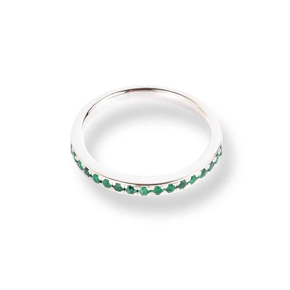 Platinum Emerald Half-Eternity Band LR-6671 2 Platinum Emerald Half-Eternity Band LR-6671 - Image 2