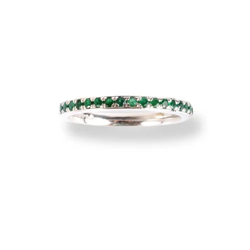 Platinum Emerald Half-Eternity Band LR-6671 6 Platinum Emerald Half-Eternity Band LR-6671 -Shiny Jewelry Hub PlatinumEmeraldHalf EternityBandLR 6671 2