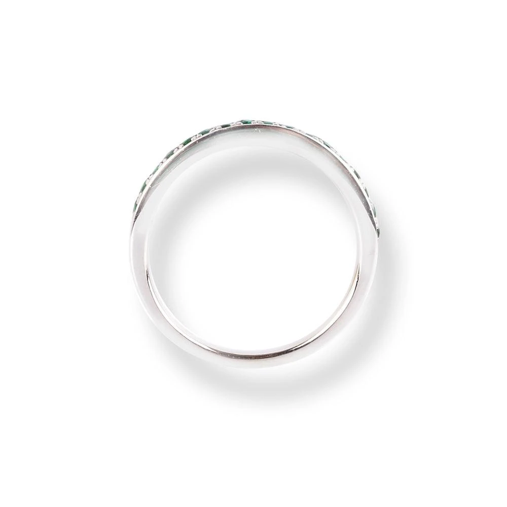 Platinum Emerald Half-Eternity Band LR-6671 4 Platinum Emerald Half-Eternity Band LR-6671 - Image 4