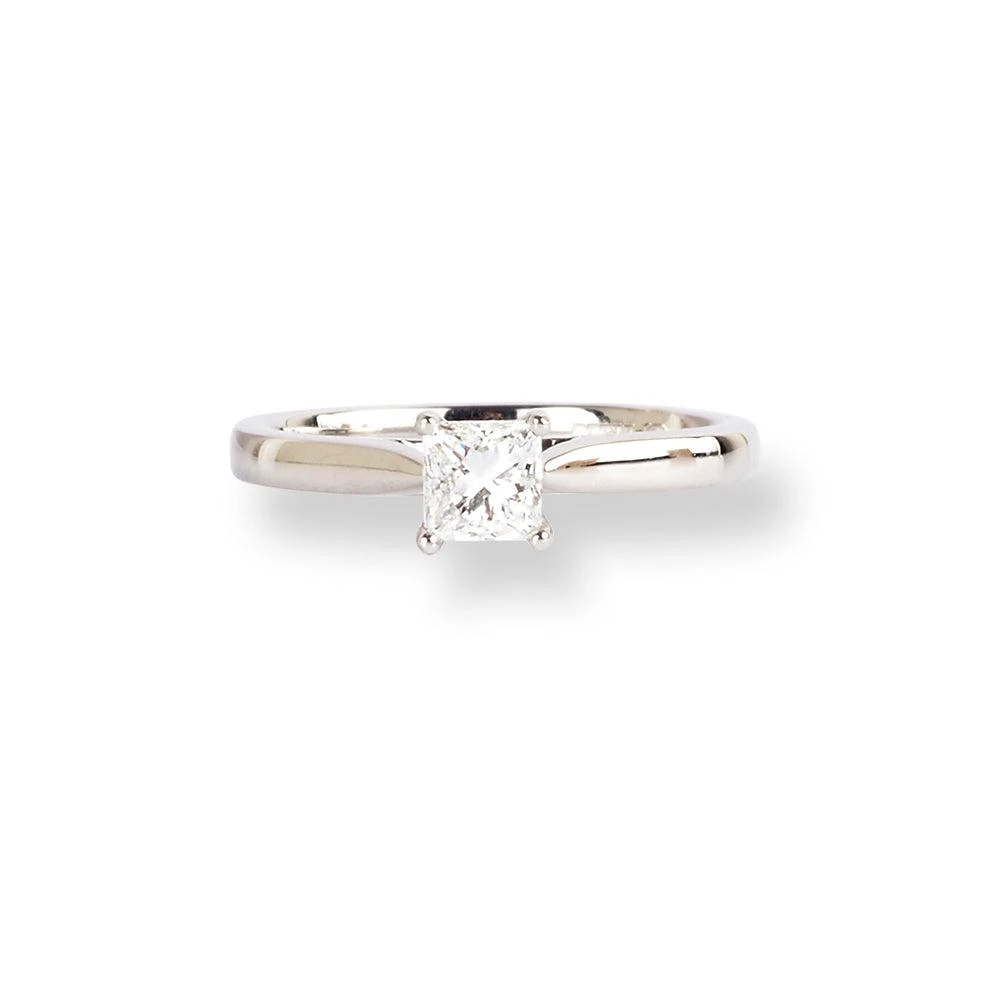 Platinum Princess Cut Solitaire Diamond Ring LR-6652 1 Platinum Princess Cut Solitaire Diamond Ring LR-6652