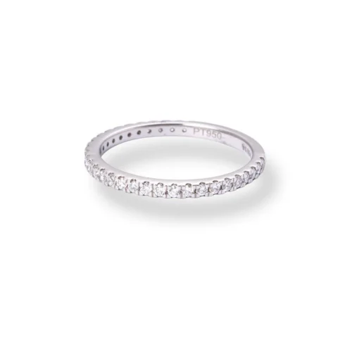Platinum Round Brilliant Cut Diamond Claw Set Eternity Band LR-6707