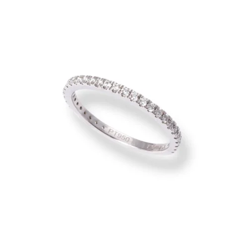 Platinum Round Brilliant Cut Diamond Claw Set Eternity Band LR-6707 -Shiny Jewelry Hub PlatinumRoundBrilliantCutDiamondClawSetEternityBandLR 6707 2