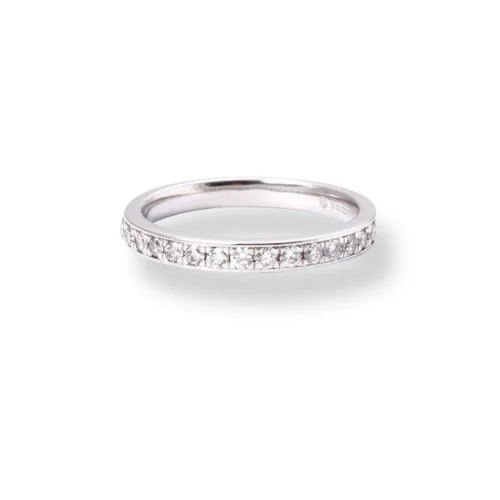 Platinum Round Brilliant Cut Diamond Claw Set Half-Eternity Band LR-6695