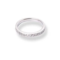 Platinum Round Brilliant Cut Diamond Claw Set Half-Eternity Band LR-6695 -Shiny Jewelry Hub PlatinumRoundBrilliantCutDiamondClawSetHalf EternityBandLR 6695 1