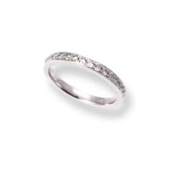 Platinum Round Brilliant Cut Diamond Claw Set Half-Eternity Band LR-6695 -Shiny Jewelry Hub PlatinumRoundBrilliantCutDiamondClawSetHalf EternityBandLR 6695 2