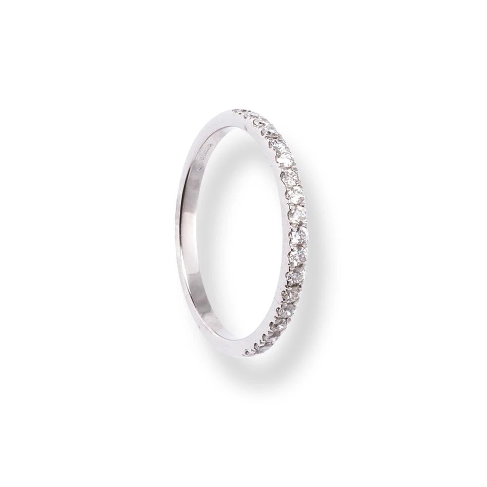 Platinum Round Brilliant Cut Diamond Claw Set Half-Eternity Band LR-6700 4 Platinum Round Brilliant Cut Diamond Claw Set Half-Eternity Band LR-6700 - Image 4