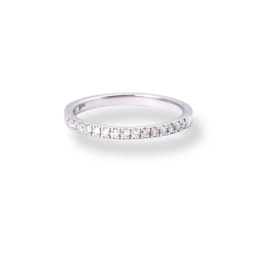 Platinum Round Brilliant Cut Diamond Claw Set Half-Eternity Band LR-6703