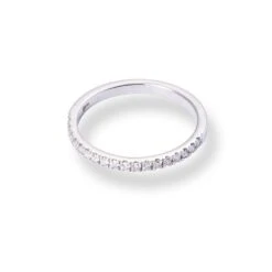 Platinum Round Brilliant Cut Diamond Claw Set Half-Eternity Band LR-6703 -Shiny Jewelry Hub PlatinumRoundBrilliantCutDiamondClawSetHalf EternityBandLR 6703 1