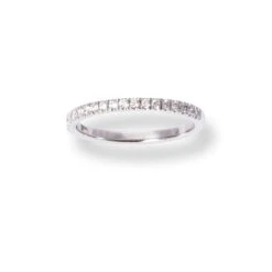 Platinum Round Brilliant Cut Diamond Claw Set Half-Eternity Band LR-6703 -Shiny Jewelry Hub PlatinumRoundBrilliantCutDiamondClawSetHalf EternityBandLR 6703 2