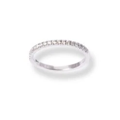 Platinum Round Brilliant Cut Diamond Claw Set Half-Eternity Band LR-6703 -Shiny Jewelry Hub PlatinumRoundBrilliantCutDiamondClawSetHalf EternityBandLR 6703 3