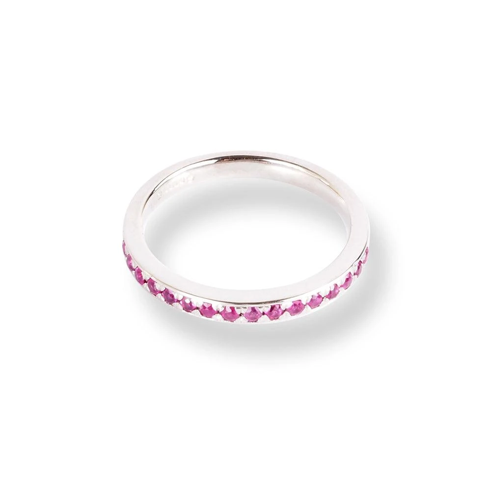 Platinum Ruby Half-Eternity Band LR-6670 2 Platinum Ruby Half-Eternity Band LR-6670 - Image 2