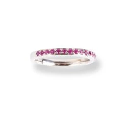 Platinum Ruby Half-Eternity Band LR-6670 7 Platinum Ruby Half-Eternity Band LR-6670 -Shiny Jewelry Hub PlatinumRubyHalf EternityBandLR 6670 2