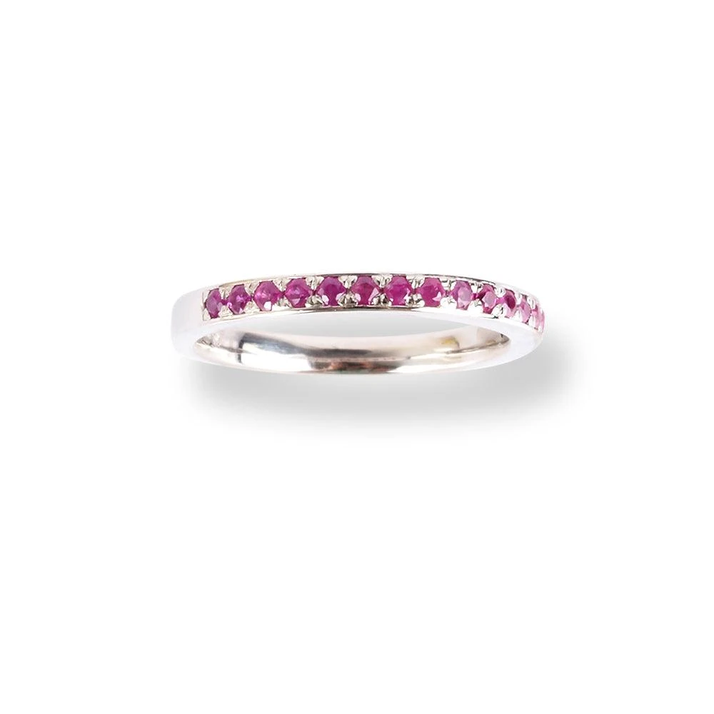 Platinum Ruby Half-Eternity Band LR-6670 3 Platinum Ruby Half-Eternity Band LR-6670 - Image 3