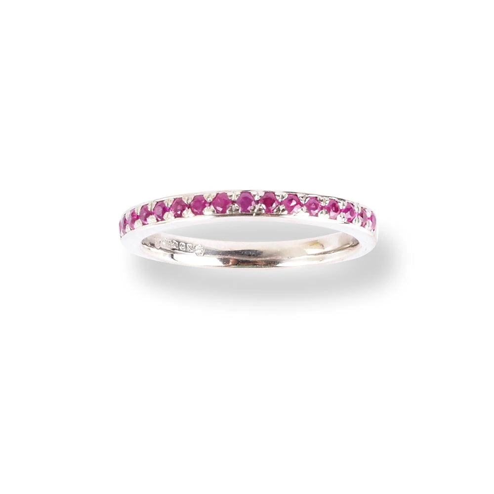 Platinum Ruby Half-Eternity Band LR-6670 4 Platinum Ruby Half-Eternity Band LR-6670 - Image 4