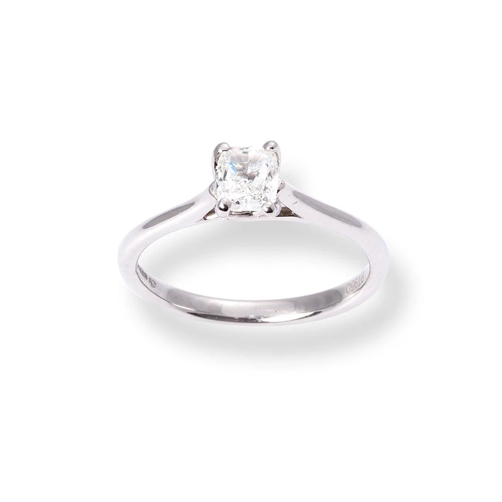 Platinum Solitaire Engagement Ring With 'Cushion' Cut Diamond LR-6704 3 Platinum Solitaire Engagement Ring With 'Cushion' Cut Diamond LR-6704 - Image 3