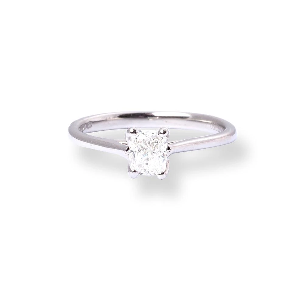 Platinum Solitaire Engagement Ring With 'Cushion' Cut Diamond LR-6704 1 Platinum Solitaire Engagement Ring With 'Cushion' Cut Diamond LR-6704