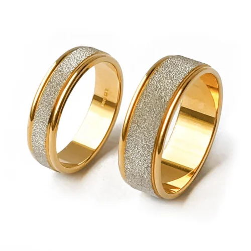 22ct Gold Wedding Band With Rhodium Sand Finish LR/GR-8218