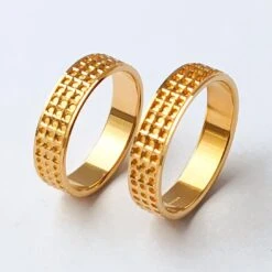 22ct Gold Wedding Band With Pitted Finish LR/GR-8219 -Shiny Jewelry Hub R 821922ct gold wedding band with pitted finish R 8219
