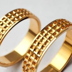 22ct Gold Wedding Band With Pitted Finish LR/GR-8219 -Shiny Jewelry Hub R 821922ct gold wedding band with pitted finish R 8219 c