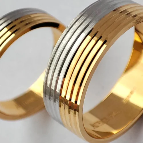 22ct Gold Wedding Band With Diamond Cut And Rhodium Finish LR/GR-8221 -Shiny Jewelry Hub R 822122ct gold wedding band with diamond cut and micro facet finish R 8221 c