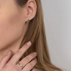 Sterling Silver Three Tone Heart Ring - Mixed Metal Elegance In A Romantic Design | Size M -Shiny Jewelry Hub SR326B SE260A