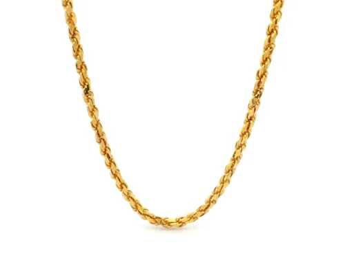 Solid 22ct Gold Rope Chain – Luxury Necklace With Strong Lobster Clasp For Daily Wear | 20 Inches