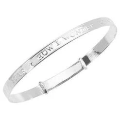 Sterling Silver Children's Twinkle Twinkle Little Star Adjustable Bangle.