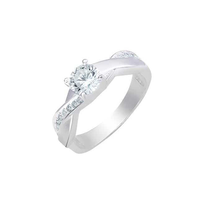 Sterling Silver Cubic Zirconia Interlink Ring – Elegant Jewellery | Size L & M 1 Sterling Silver Cubic Zirconia Interlink Ring – Elegant Jewellery | Size L & M